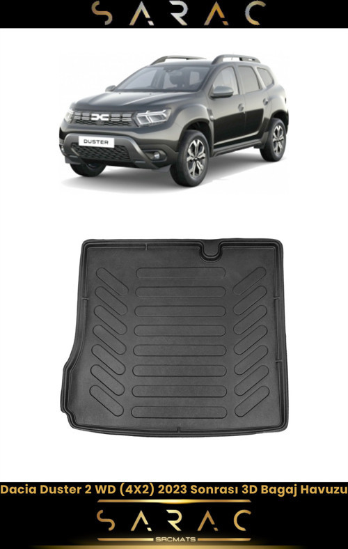 Dacia Duster 4X2 2023 Model Araca Özel 3D Bagaj Havuzu