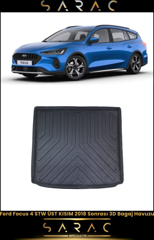 Ford Focus Stw 2024 Model Üst Kademe Araca Özel 3D Bagaj Havuzu