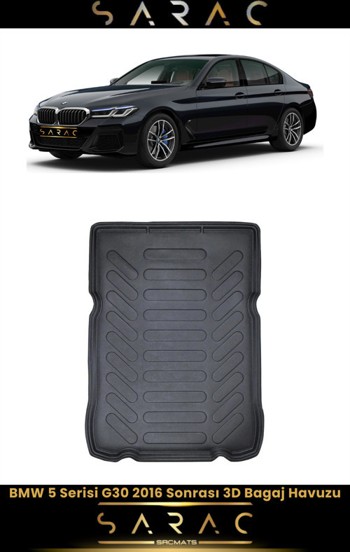 Bmw 5 Serisi Sedan G30 Benzin/Dizel 2016 Model Araca Özel 3D Bagaj Havuzu