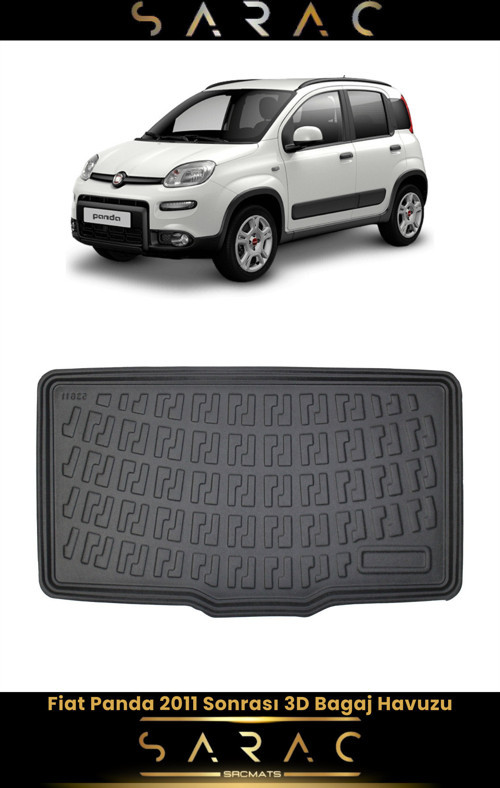 Fiat Panda 2015 Model Araca Özel 3D Bagaj Havuzu