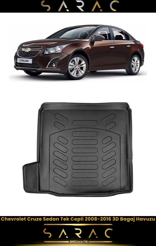Chevrolet Cruze Sedan 2016 Model Tek Cepli Araca Özel 3D Bagaj Havuzu