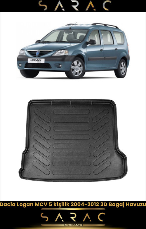 Dacia Logan Mcv 5 Koltuk 2007 Model Araca Özel 3D Bagaj Havuzu