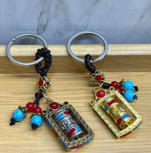 Metal Feng Shui Şans Çarkı Anahtarlık Liv459