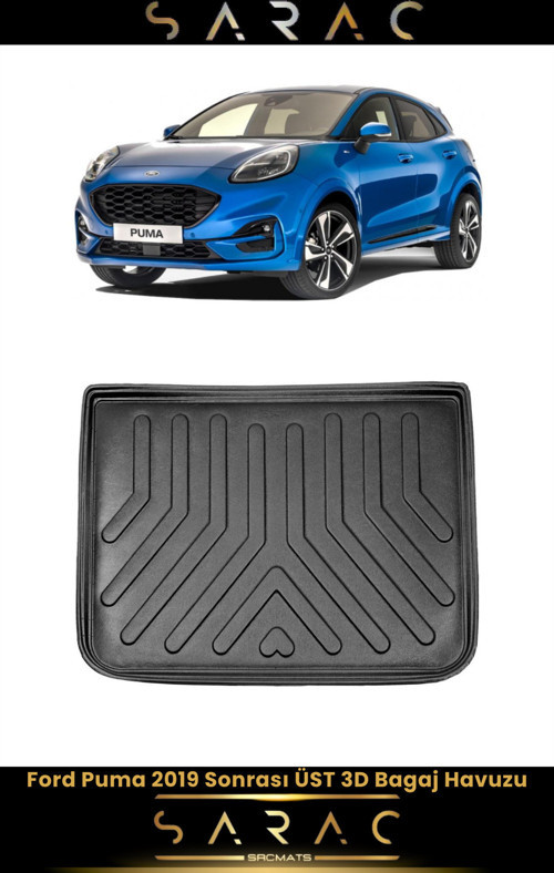 Ford Puma 2019 Model Üst Kademe Araca Özel 3D Bagaj Havuzu
