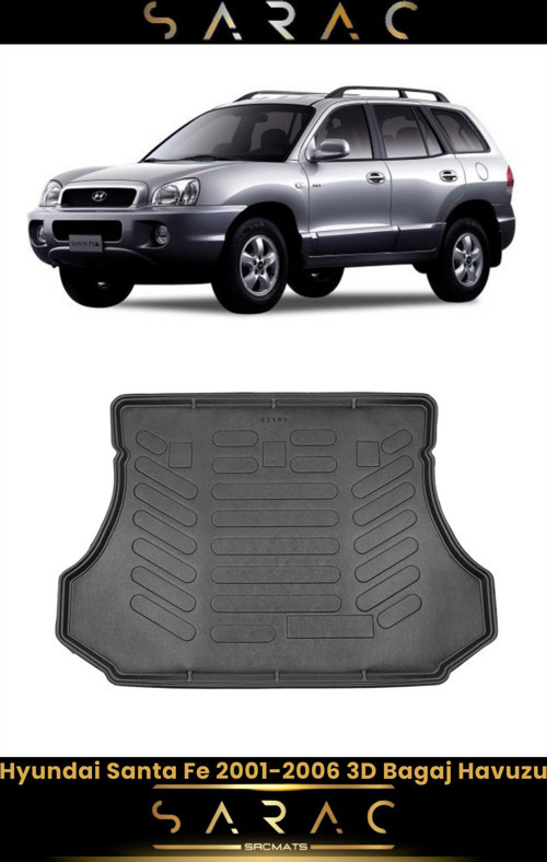Hyundai Santa Fe 2004 Model Araca Özel 3D Bagaj Havuzu