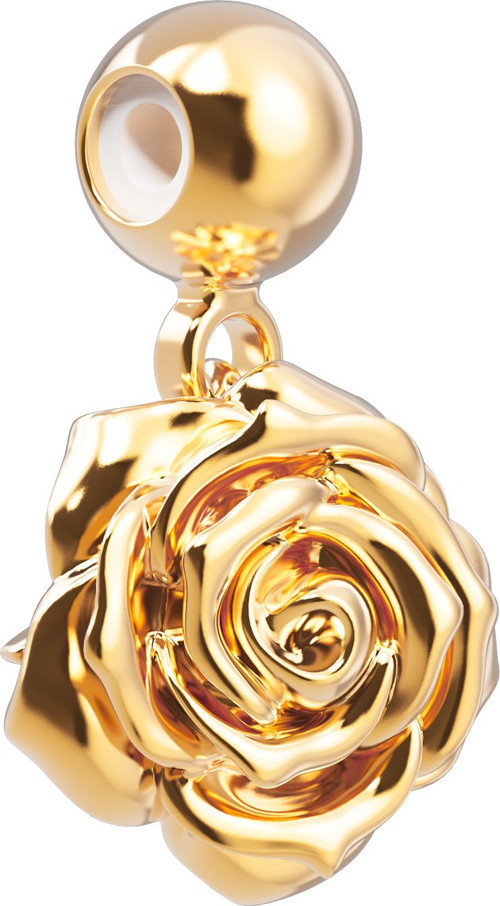 18 Ayar Altın Kaplama Charm - Rose