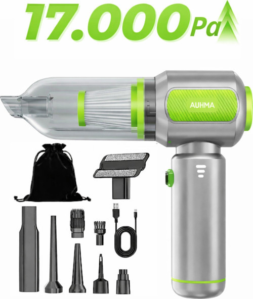 Auhma Ahv-19 Kablosuz Araç Süpürgesi ve Toz Üfleme Makinesi - 17.000 Pa Vakum Gücü - 6000mAh Batarya