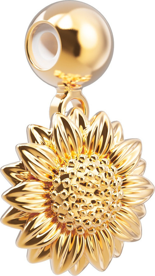 Chocli 18 Ayar Altın Kaplama Charm - Sunflower