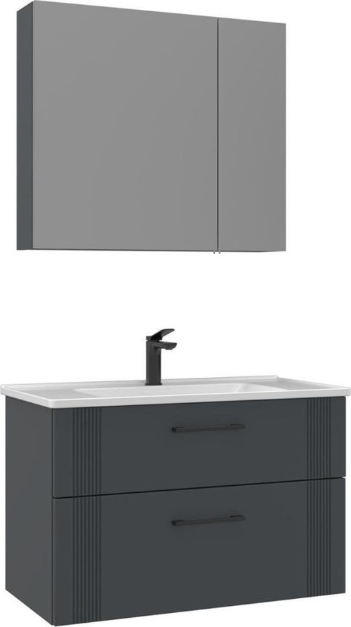 Banyo Dolabı Takım Bari 85 Cm Mat Antrasit