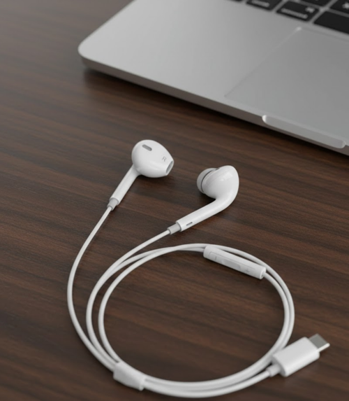 Type C Uyumlu Mikrofonlu Kulak İçi Kulaklık Konforlu Tasarım