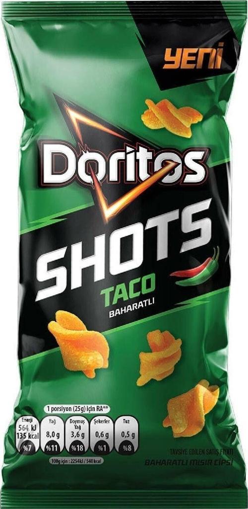 Shots Taco Baharatlı Cips 28 gr