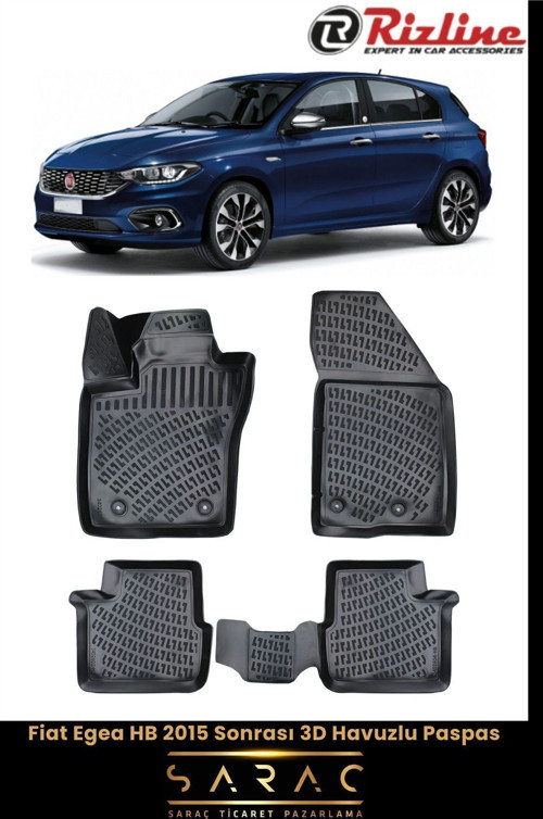 Fiat Egea Hb 2023 Model 3D Havuzlu Paspas
