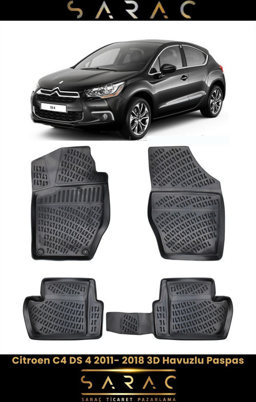 Citroen C4 2014 Model 3D Havuzlu Paspas