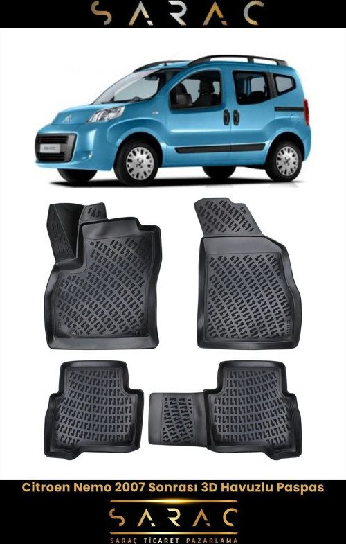 Citroen Nemo 2011 Model 3D Havuzlu Paspas