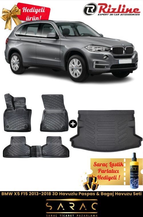 Bmw X5 F15 2013-2018 Havuzlu Paspas & Bagaj Havuzu Seti+Hediyeli!