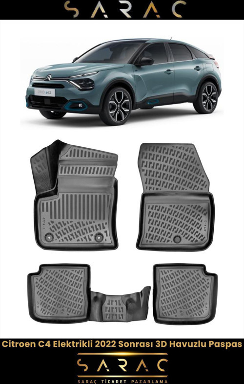 Citroen C4 Elektrikli 2022 Sonrası 3D Havuzlu Paspas
