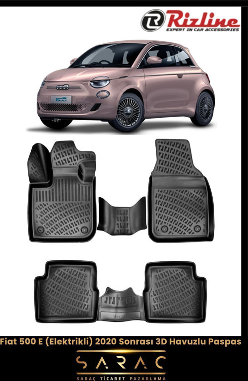 Fiat 500 Elektrikli 2020 Model 3D Havuzlu Paspas