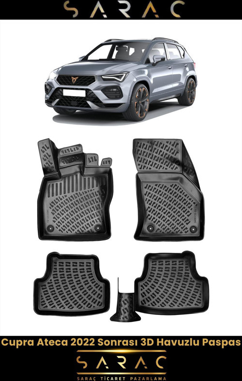 Cupra Ateca 2024 Model 3D Havuzlu Paspas