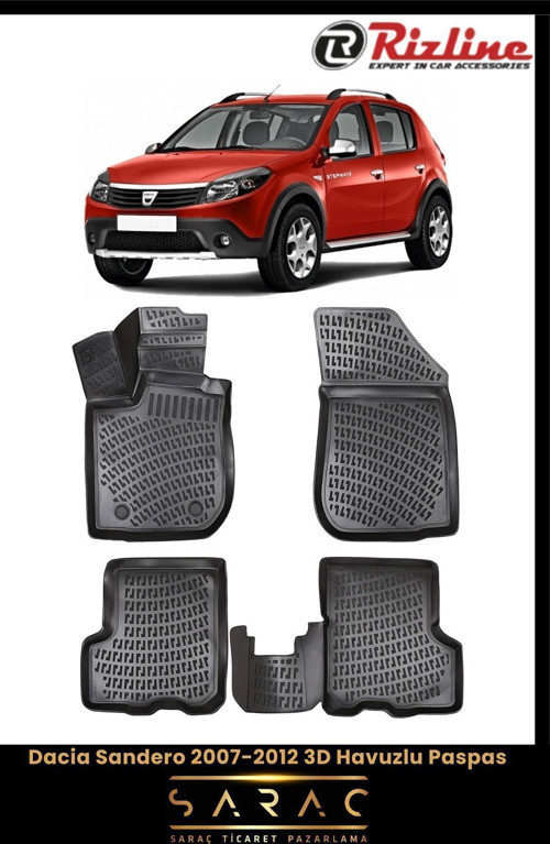 Dacia Sandero 2010 Model 3D Havuzlu Paspas