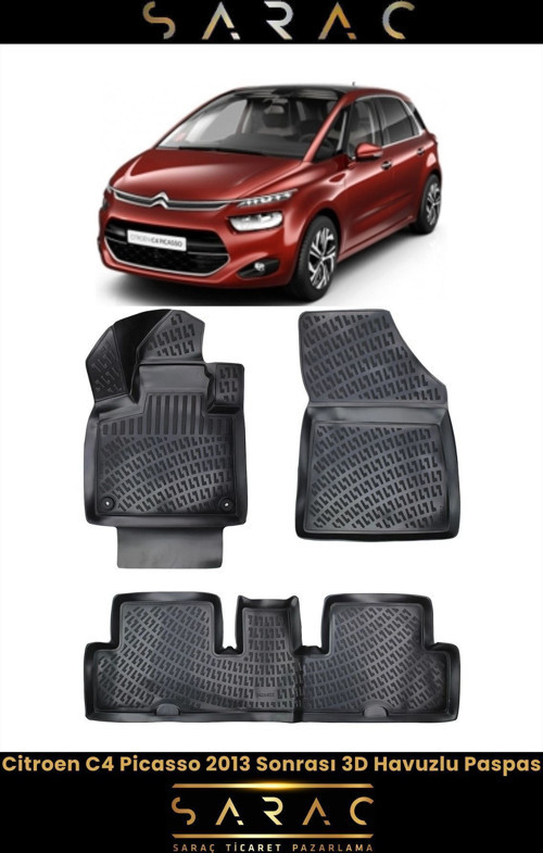 Citroen C4 Picasso 2015 Model 3D Havuzlu Paspas