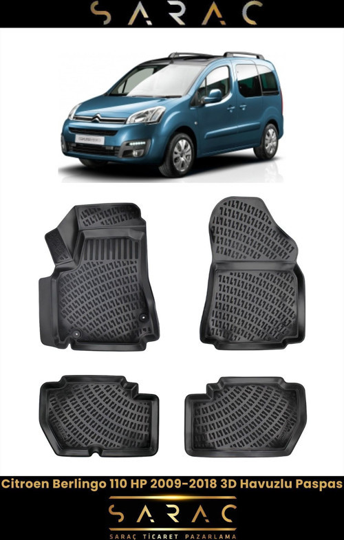 Citroen Berlingo 2012 Model 3D Havuzlu Paspas