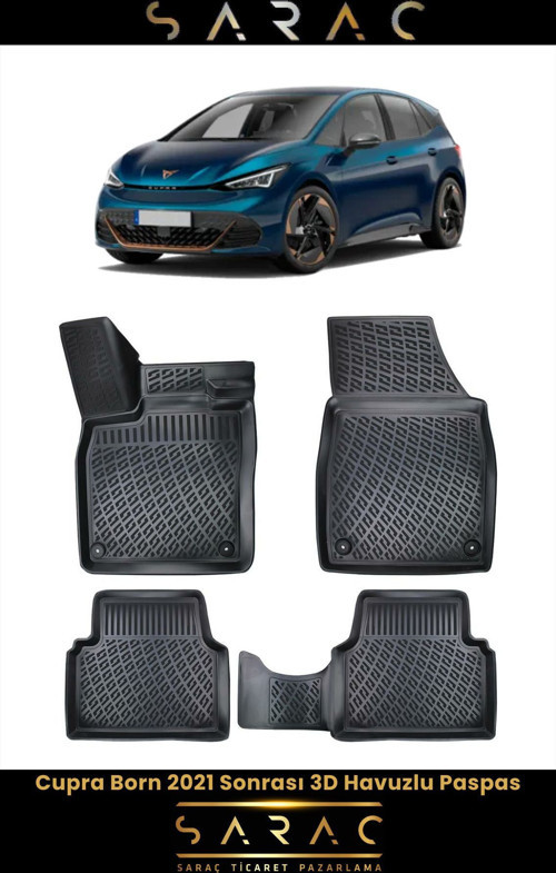 Cupra Born 2022 Model 3D Havuzlu Paspas