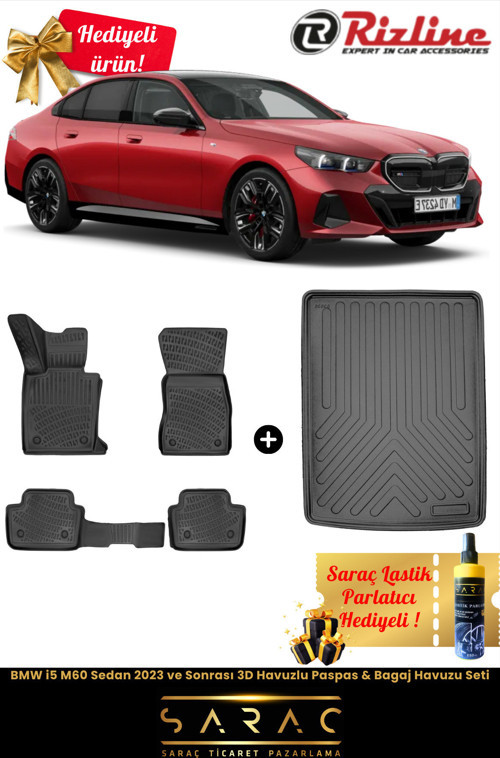 Bmw İ5 M60 Sedan 2023 Ve Sonrası Havuzlu Paspas & Bagaj Havuzu Seti+Hediyeli!