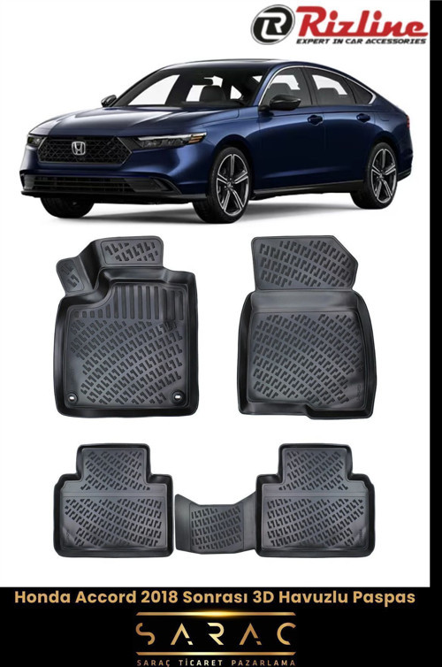 Honda Accord 2018 Sonrası 3D Havuzlu Paspas