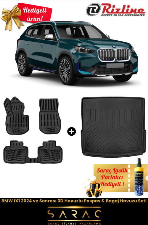 Bmw İx1 2024 Ve Sonrası Havuzlu Paspas & Bagaj Havuzu Seti+Hediyeli!