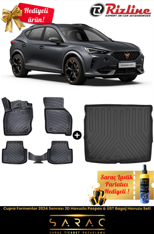 Cupra Formentor 2024 Sonrası Havuzlu Paspas & Üst Kademe Bagaj Havuzu Seti+Hediyeli!