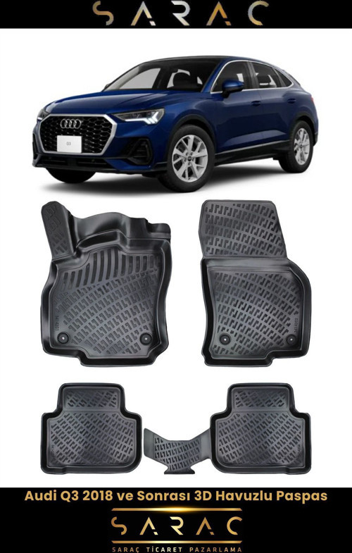 Audi Q3 2023 Model 3D Havuzlu Paspas
