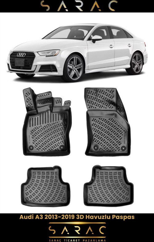 Audi A3 Hb/Sedan 2020 Model(Eski Kasa) 3D Havuzlu Paspas
