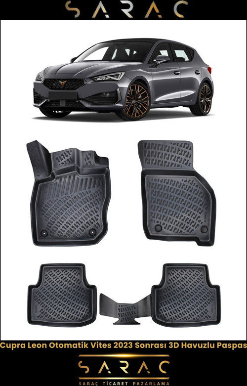 Cupra Leon Otomatik Vites 2024 Model 3D Havuzlu Paspas