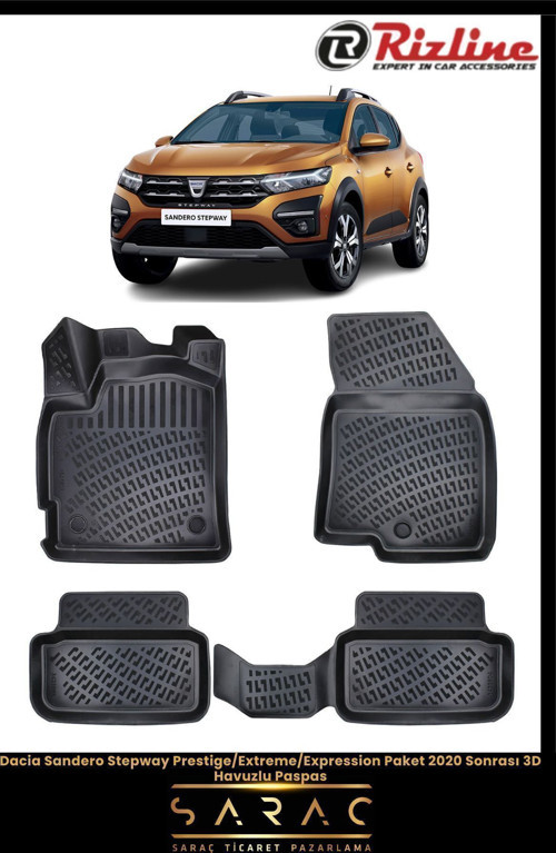 Dacia Sandero Stepway Prestige 2024 Model(Yeni Kasa) 3D Havuzlu Paspas