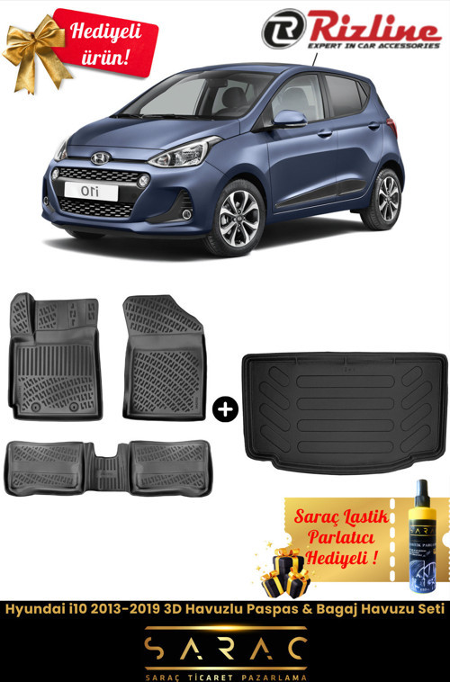 Hyundai İ10 2013-2019 Havuzlu Paspas & Bagaj Havuzu Seti+Hediyeli!