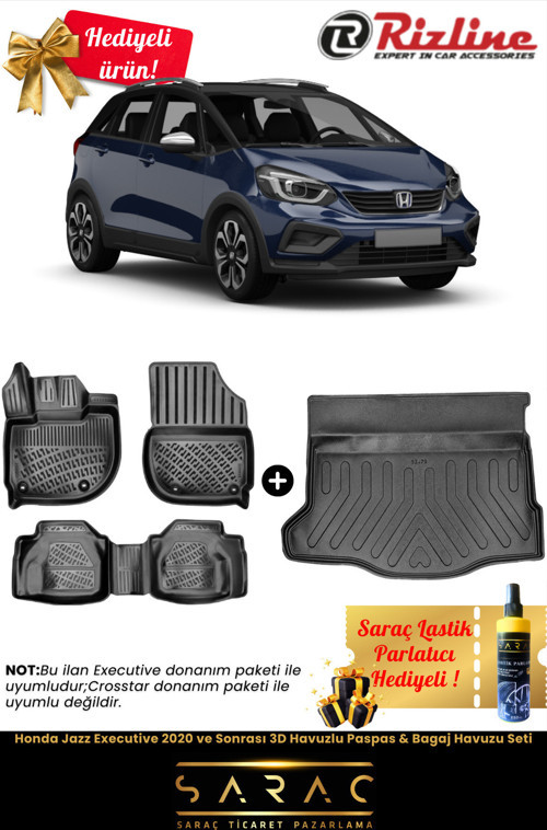 Honda Jazz Executive 2020 Ve Sonrası Havuzlu Paspas & Bagaj Havuzu Seti+Hediyeli!