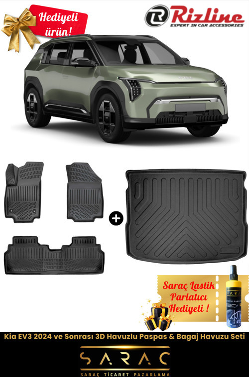 Kia Ev3 2024 Ve Sonrası Havuzlu Paspas & Bagaj Havuzu Seti+Hediyeli!