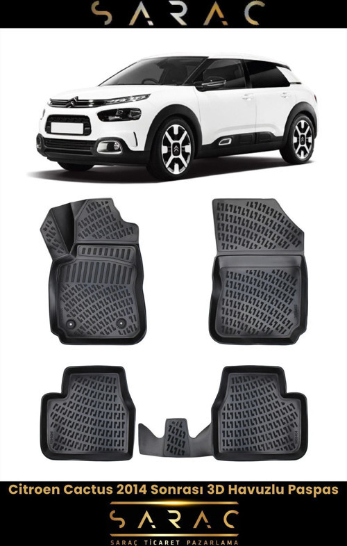 Citroen Cactus 2022 Model 3D Havuzlu Paspas