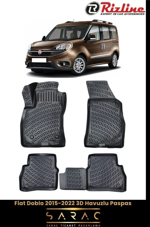 Fiat Doblo 2015 Model(Yeni Kasa) 3D Havuzlu Paspas