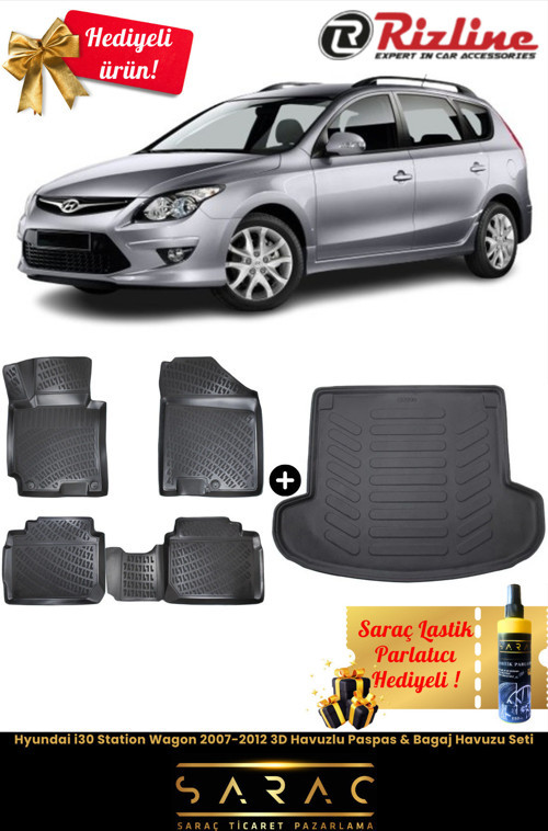 Hyundai İ30 Station Wagon 2007-2012 Havuzlu Paspas & Bagaj Havuzu Seti+Hediyeli!