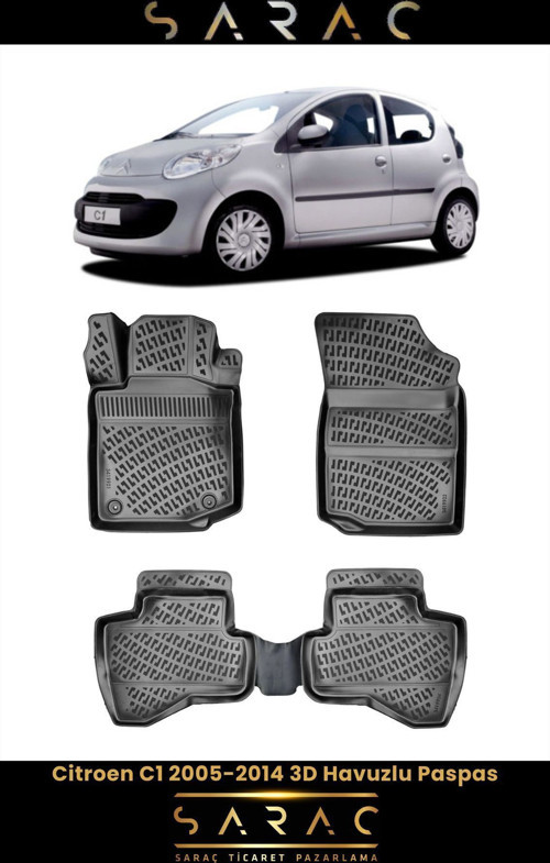 Citroen C1 2014 Model 3D Havuzlu Paspas