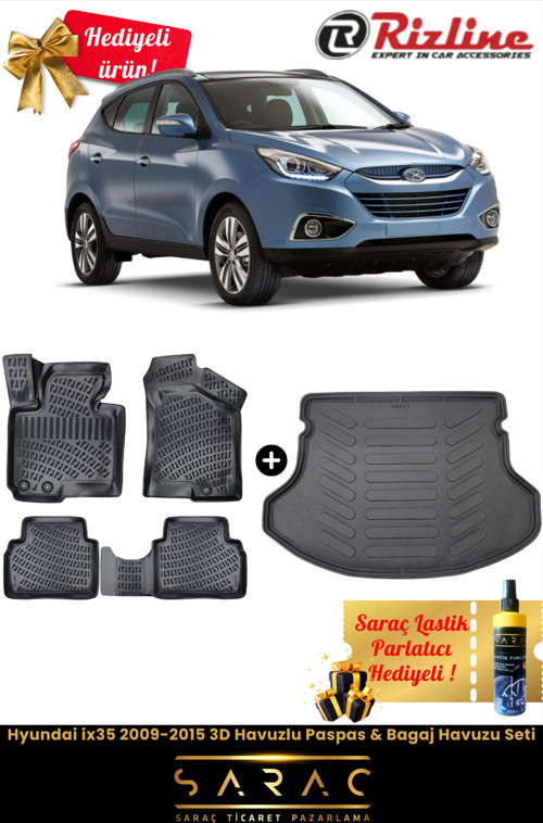 Hyundai İx35 2009-2015 Havuzlu Paspas & Bagaj Havuzu Seti+Hediyeli!