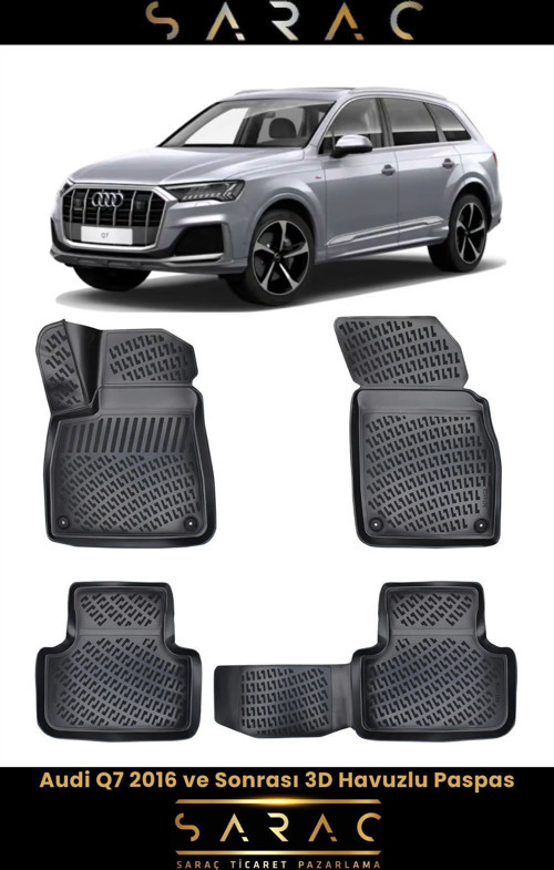 Audi Q7 2016 Ve Sonrası 3D Havuzlu Paspas