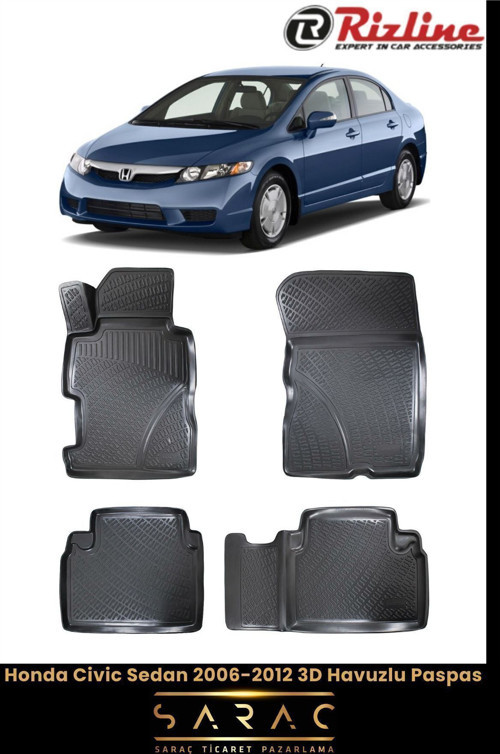 Honda Civic Sedan 2011 Model 3D Havuzlu Paspas