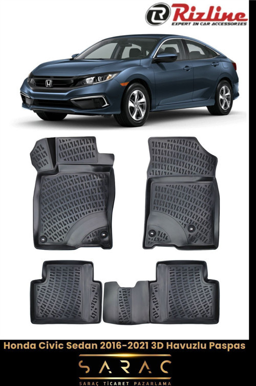 Honda Civic Sedan 2016 Model(Yeni Kasa) 3D Havuzlu Paspas