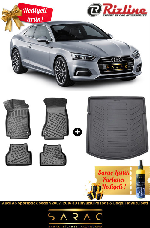 Audi A5 Sportback Sedan 2007-2016 Havuzlu Paspas & Bagaj Havuzu Seti+Hediyeli!