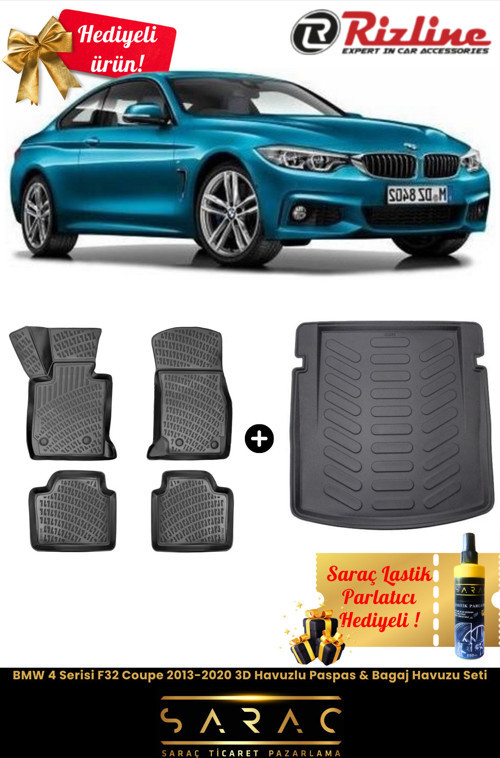 Bmw 4 Serisi F32 Coupe 2013-2020 Havuzlu Paspas & Bagaj Havuzu Seti+Hediyeli!