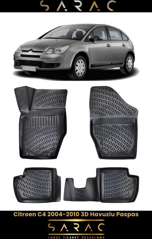 Citroen C4 2004-2010 3D Havuzlu Paspas