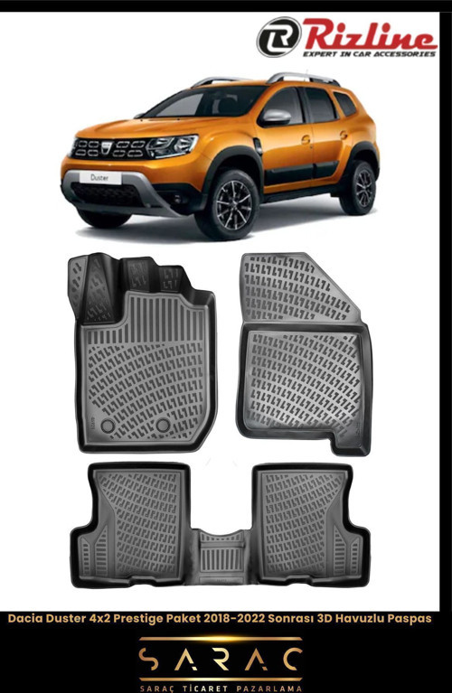 Dacia Duster Prestige Paket 4X2 2022 Model 3D Havuzlu Paspas