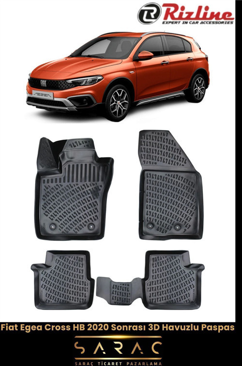Fiat Egea Cross Hb 2023 Uyumlu Model 3D Havuzlu Paspas